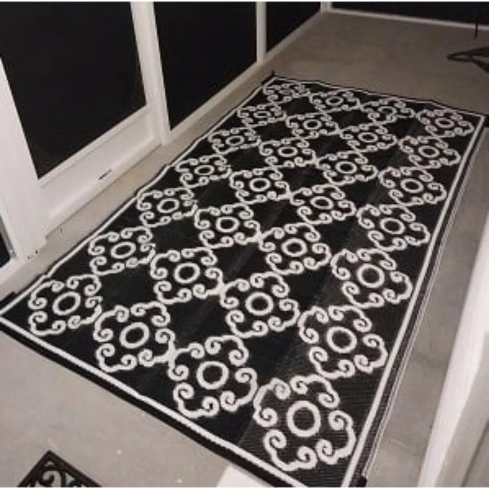New Outdoor Reversible Rugs for Patio 4x6 ft - Outside Plastic Carpet Stain